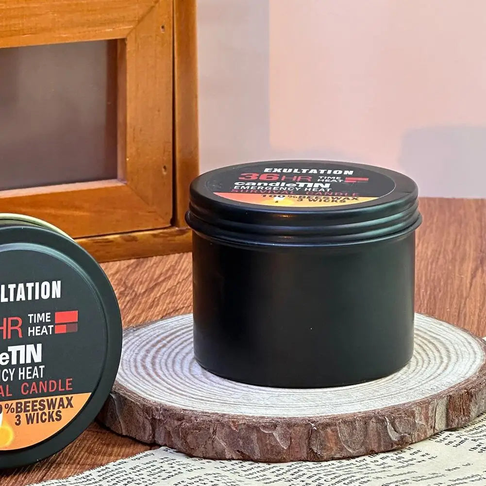 Emergency Candle 36 Hour 3 Wick Long Lasting Beeswax Survival Candle with Aroma for Home Camping Fishing