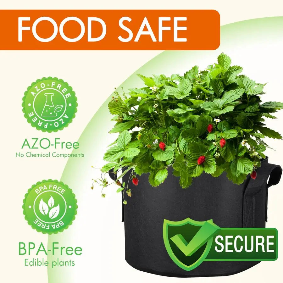 20Pack 5 Gallon Grow Bags, Aeration Fabric Pots with Handles, Heavy Duty Plant Bags for Plants