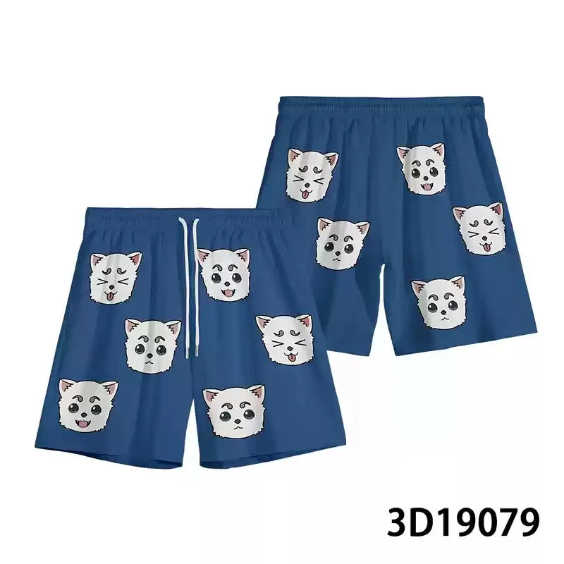 2026 Summer Loose Strawberry Shorts Mayonnaise Beach Shorts Men Swim Trunks Drawstring Waist Quick Dry Cartoon Pants Streetwear