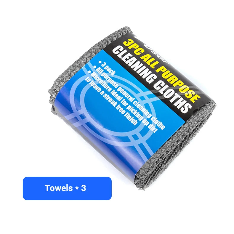9pcs Car Wash Cleaning Kits Microfiber Towels Blush Sponge Wash Glove Polish Care Applicator Pads Auto Detailing Washing Tools