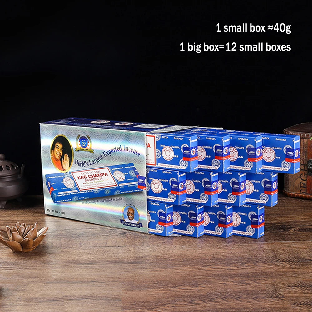 12 boxes, Indian handmade bamboo sticks incense, NAG CHAMPA natural incense, Anti-Odor, meditation, Sleep aid, home fragrance