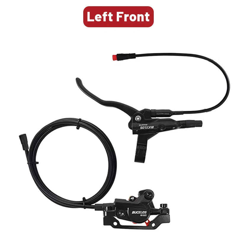BUCKLOS Power Off Electric Bicycle Brakes 2 Piston with G3 Rotor E-Bike Hydraulic Disc Brake Set Aluminum Alloy Bike Brakes