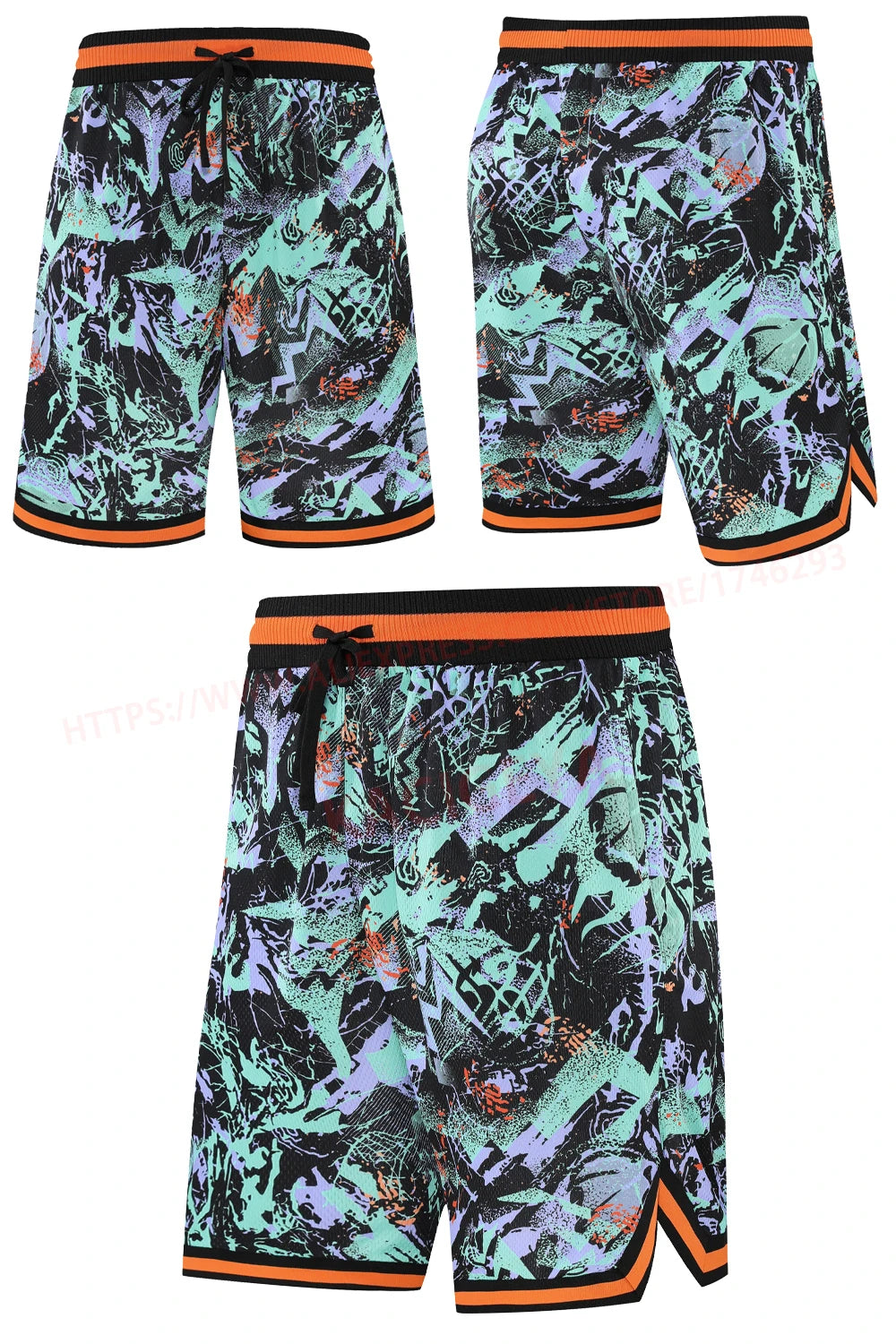 Basketball Pockets Shorts Outdoor Men Sporting Beaching Bottoms 3D Print Traning Bodybuilding Breathable Gym Running Short