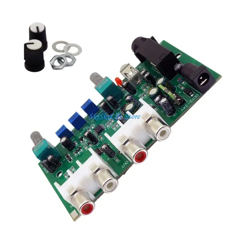 E65E Professional Stereo Audios Mixer Automatically Reduces Background Music Accompaniment Mixing Board DC12V-24V