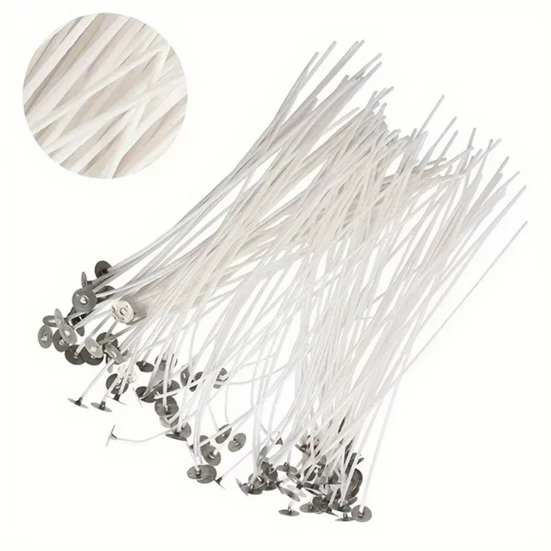 100pcs/30Pcs Smokeless Candle Wicks Soy wax Pure Cotton Core DIY Candle Making Pre-waxed Wick For Party Supplies