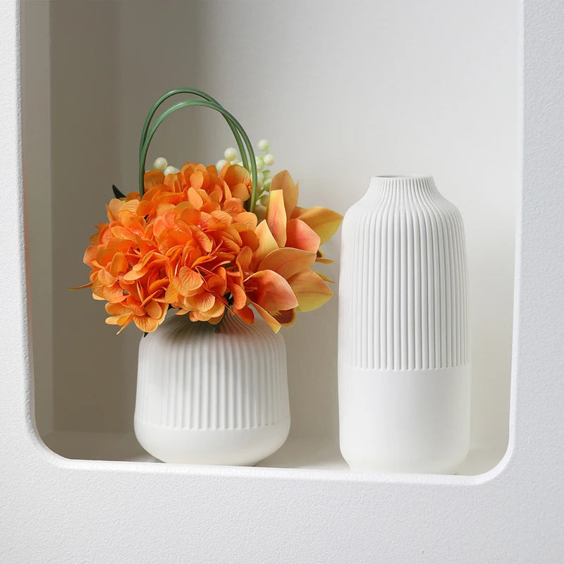 Ceramic Vase Decoration Living Room Flower Arrangement Decoration Light Luxury High-end Flower Arrangement Handicraft Decoration
