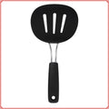 Black Flexible Silicone Spatula Pancake Turner, Heat-Resistant Non-Scratch Kitchen Utensil for Baking
