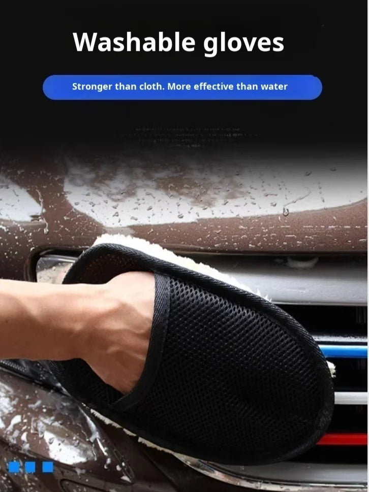 Car Cleaning glove Microfiber Wool Soft Auto Car Washing Glove Cleaning  Motorcycle Washer Care Car paint Wash care tools