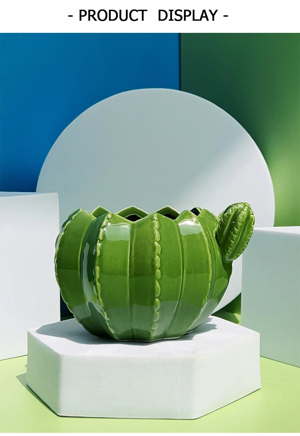 Creative Cactus Shaped Ceramic Succulent Flower Pot Garden Balcony Decorations Home Living Room Desktop Decoration Ornament