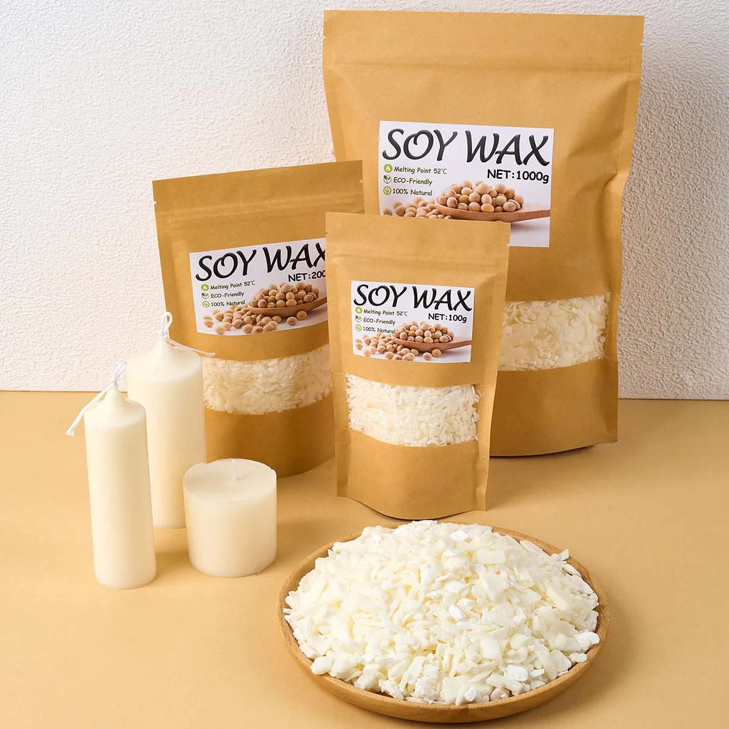 1 Pounds Pure White Soy Wax For DIY Handmade Candles Crafts 100% Additive-Free Scented Candle Raw Material Making Supplies Kit
