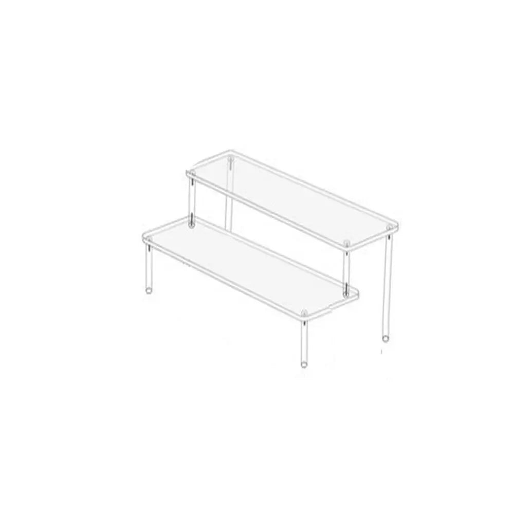 1-5 Tier Acrylic Display Stand Durable Display Rack For Cupcake Perfume Doll Transparent Trapezoidal Blind Box Storage Shelf