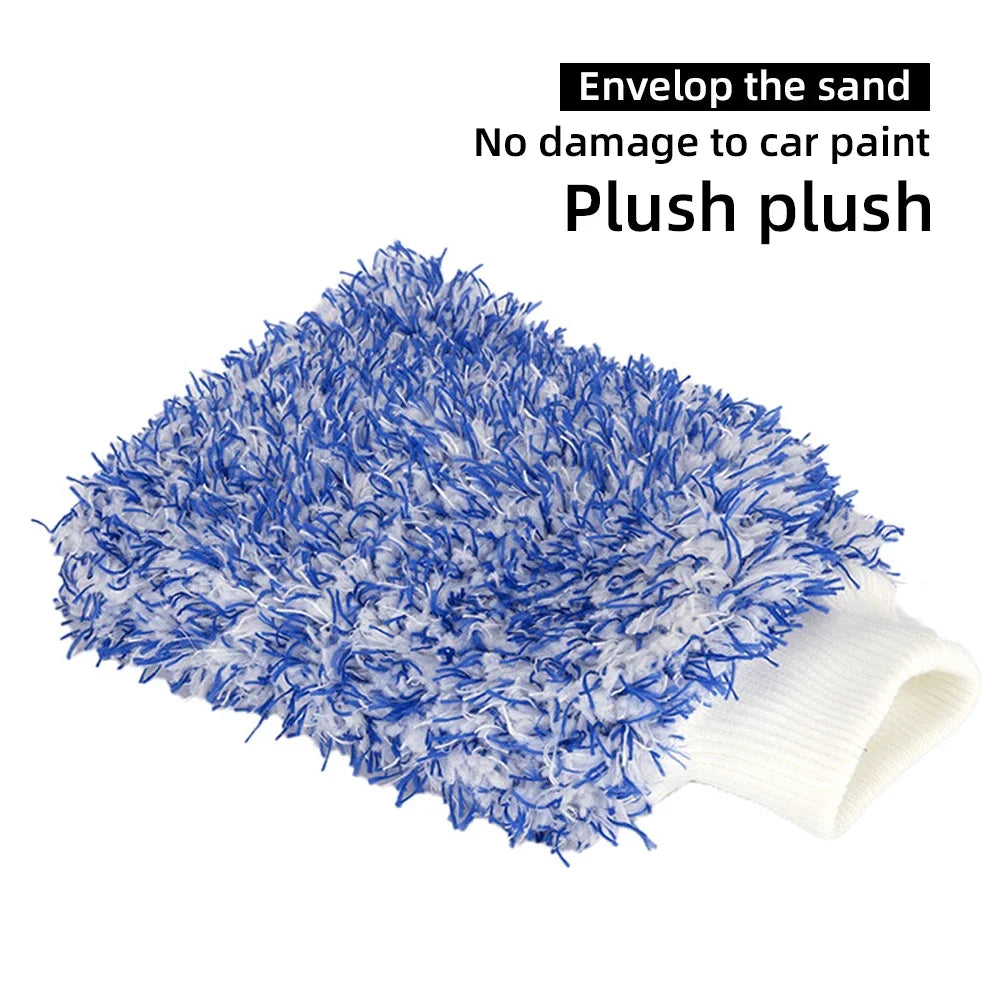Car Washing Gloves Microfiber Strong Water Coral Velvet Cleaning Glove Soft Thickened Dust Removal Clean Tools Car Accessories