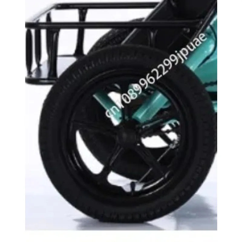 14 Inch 3 Wheeled Electric Tricycle Foldable 48V 350W Electric Bike For Adults 2 Person With Removable Rear Seat Max Speed 20