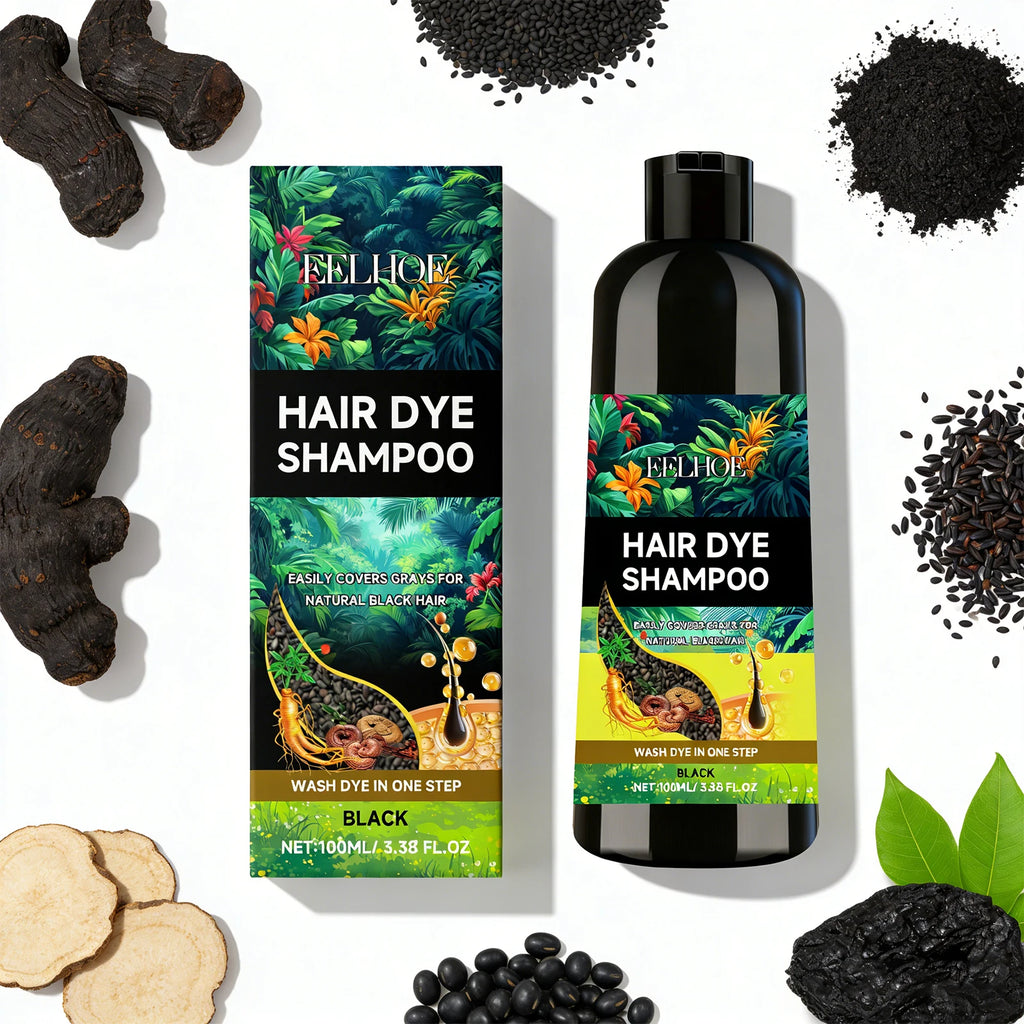 Black Hair Dyeing Shampoo Covering White Hair Enhancing Hair Shine Nourishing Root Beauty Hair Moisturizing Hairdressing Shampoo