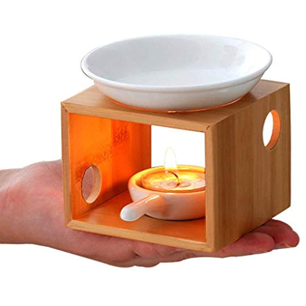 1pc Tealight Essential  Bamboo Aromatic,Arom Essential Oil Burner Diffuser,Tea Light Candle Holder Aromatherapy Oil Warmer