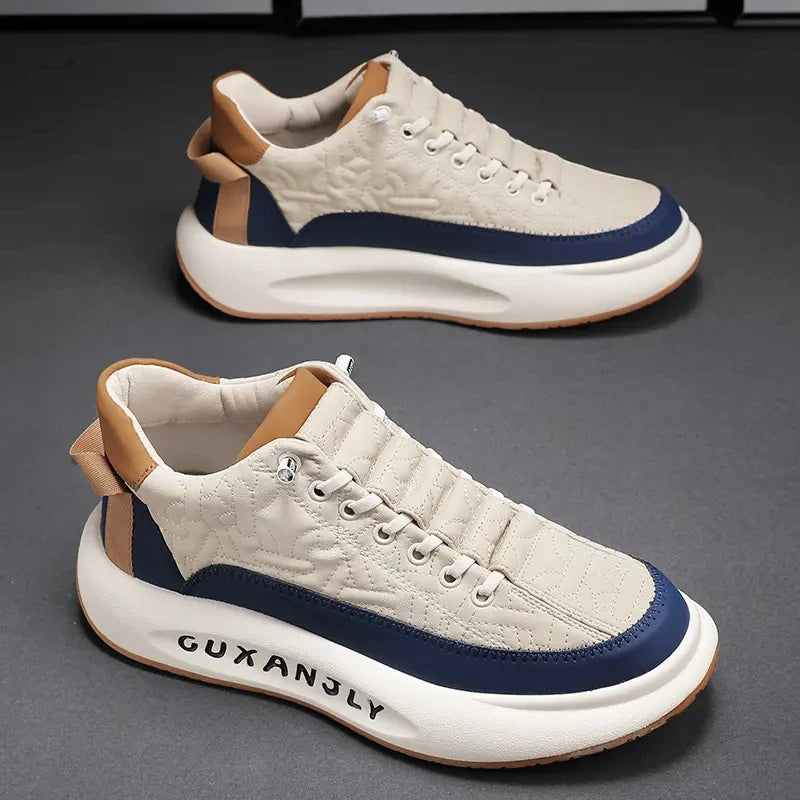 Men Spring Autumn Color Contrast Increased Casual Shoes Fashion Bandages Board Shoes High Quality Outdoor Boots British Style