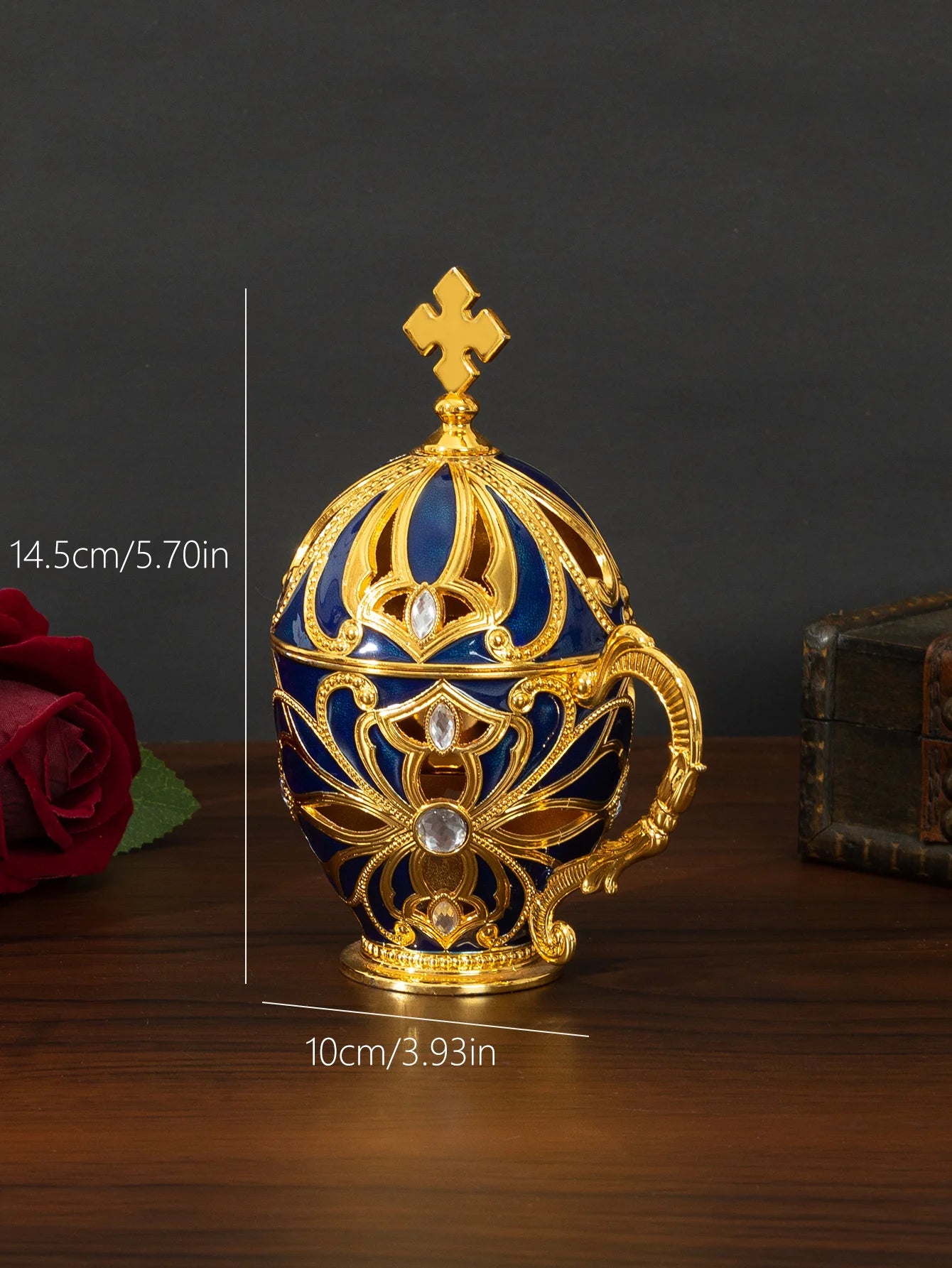 European-style hollow incense burner with diamonds, home indoor aromatherapy furnace, creative soothing retro with handle orname