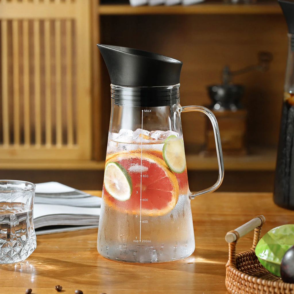 BINCOO 1500ML Cold Brew Coffee Maker with Removable Stainless Steel Filter, Home Cold Brew Coffee Iced Tea Maker & Fruit Pitcher