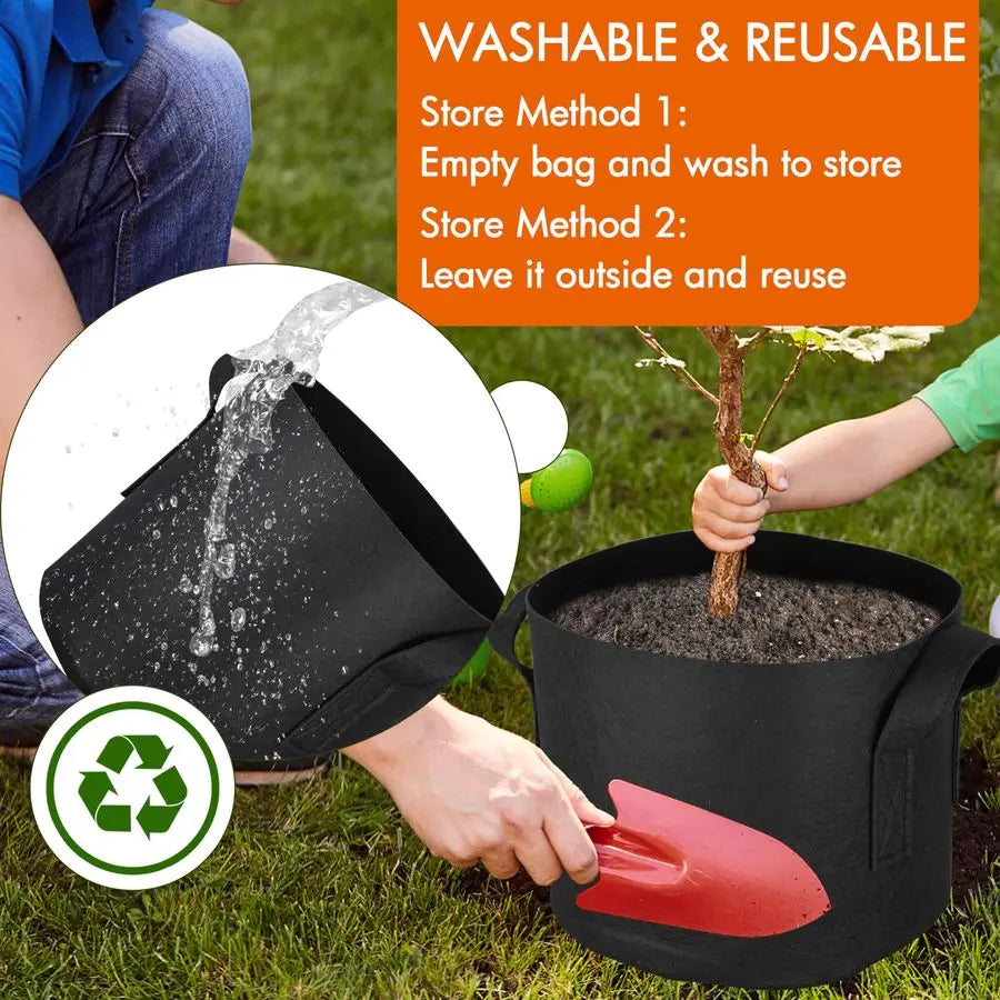 20Pack 5 Gallon Grow Bags, Aeration Fabric Pots with Handles, Heavy Duty Plant Bags for Plants