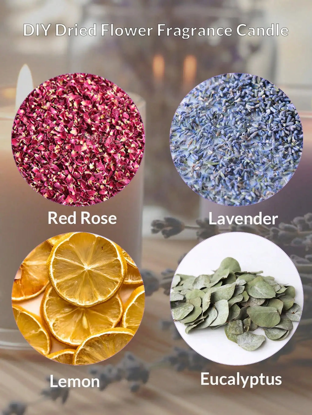 0.5LB Candle Making Kit Supplies, Soy Wax DIY Candle Making, With Soy Candle Wax, Candle Wicks, Fragrance Dried Flower
