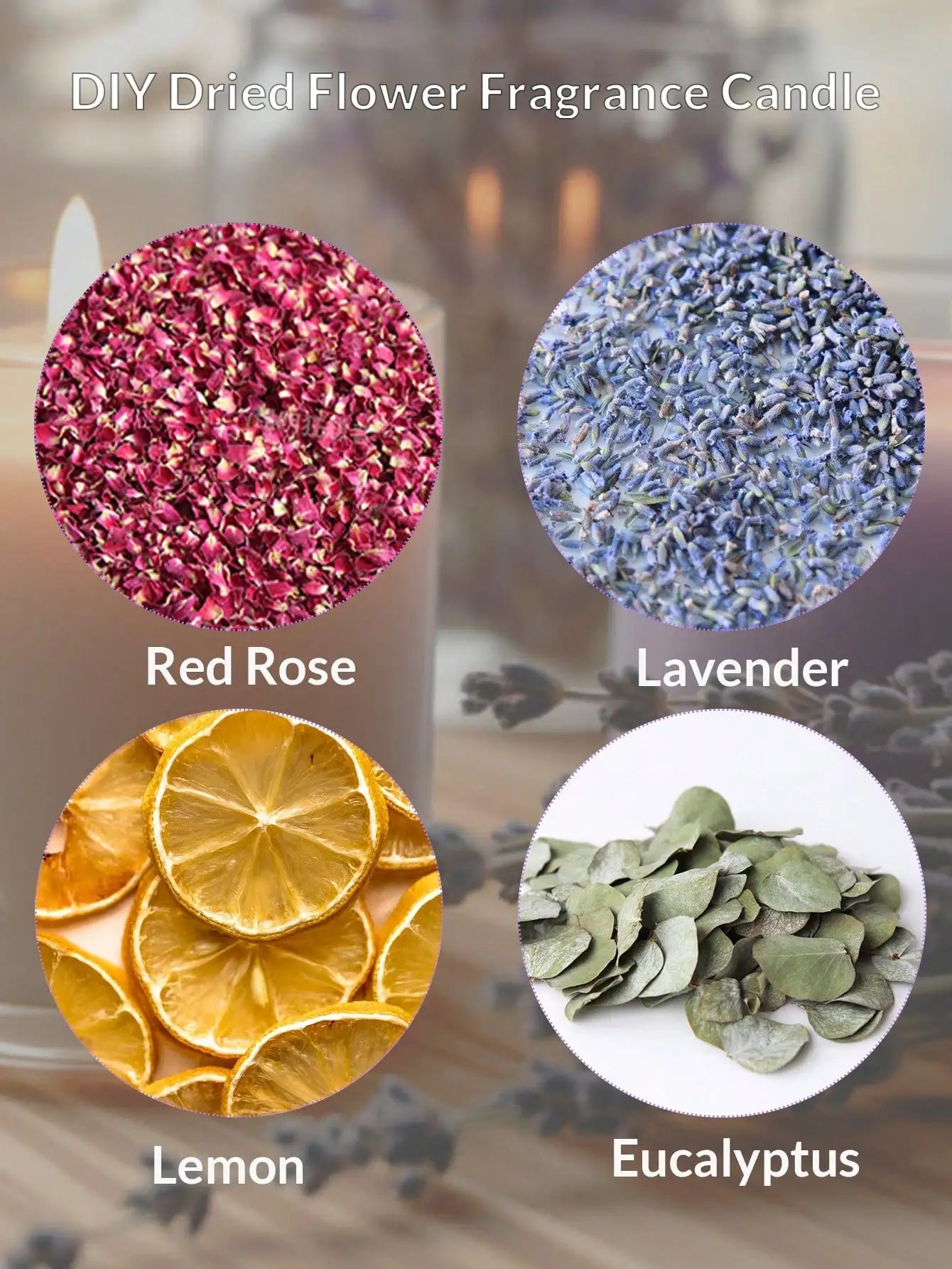 0.5LB Candle Making Kit Supplies, Soy Wax DIY Candle Making, With Soy Candle Wax, Candle Wicks, Fragrance Dried Flower