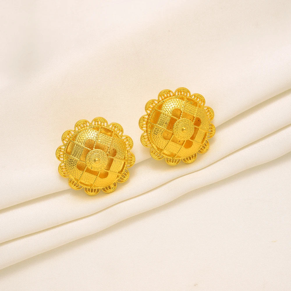 24K Gold Plated Fashion Ethiopian Earrings/Pendant/Ring Jewelry Sets Gold Plate Africa Bride Wedding Eritrea Set Gift