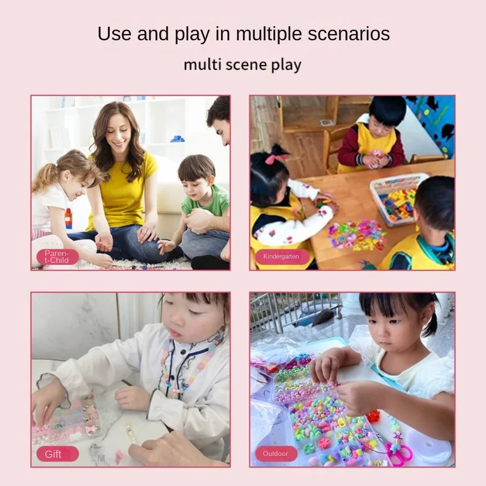 Arts Crafts DIY Handmade Beaded Kit Toy DIY Toy Jewelry Set DIY Making Beads Kit Toy Kawaii Creative