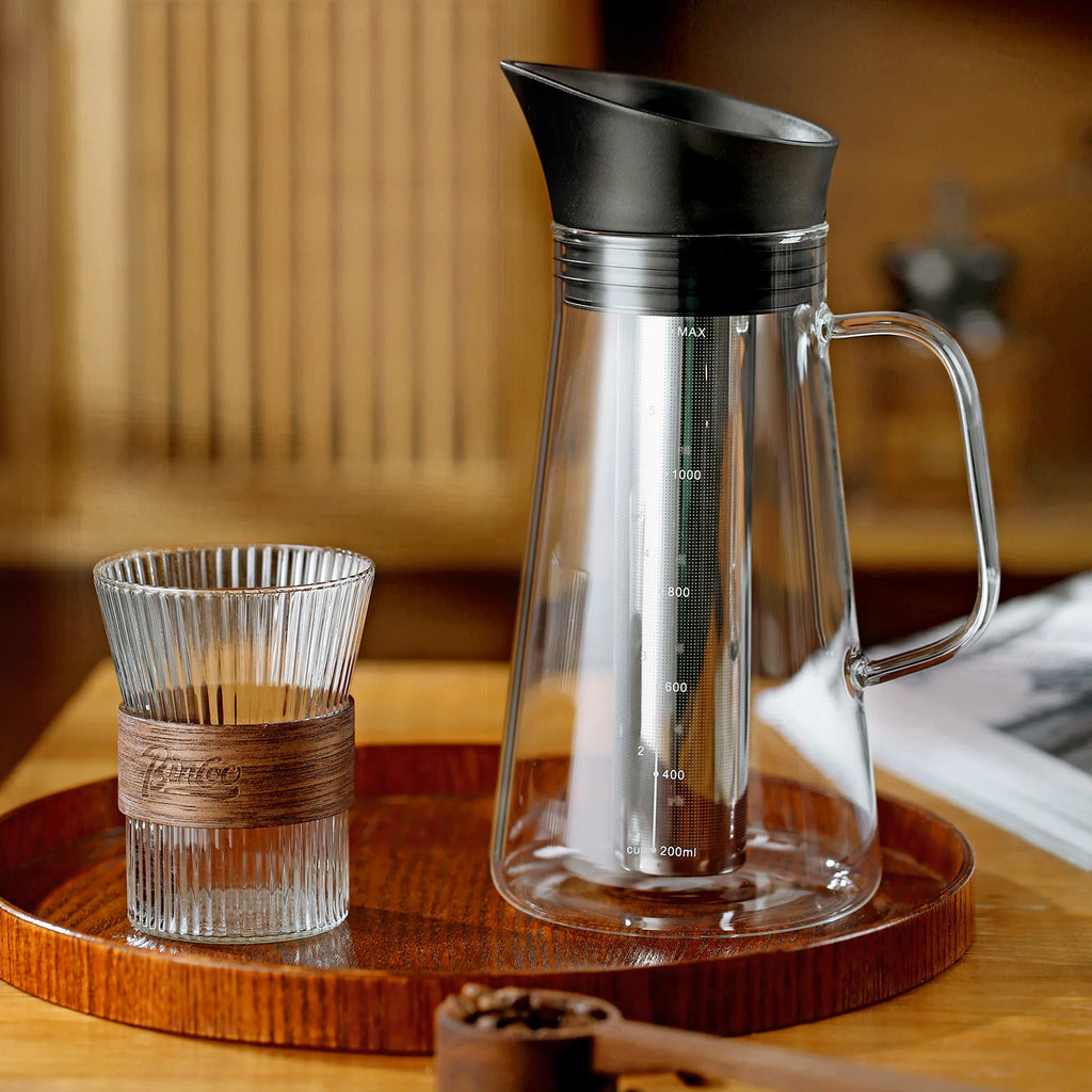 BINCOO 1500ML Cold Brew Coffee Maker with Removable Stainless Steel Filter, Home Cold Brew Coffee Iced Tea Maker & Fruit Pitcher
