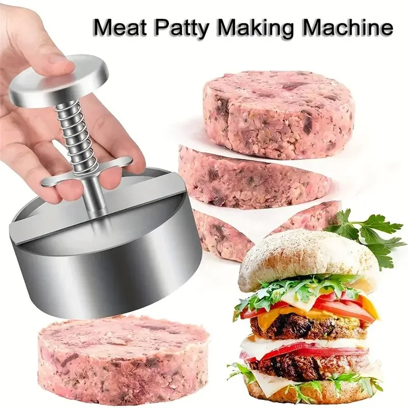 1PC Stainless Steel Hamburger Patty Manual Meat Cheeseburger Press Round Diy Patty Meat Dumpling Wrapper Kitchen Supplies Tools