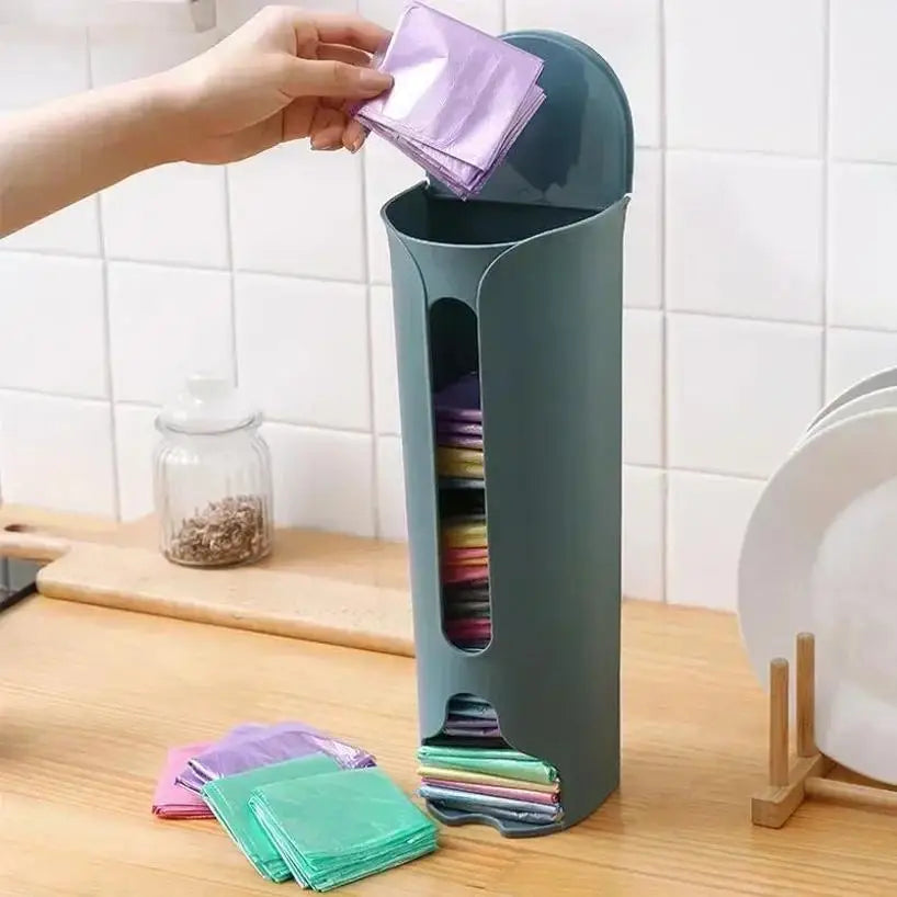 1 Pcs Household Kitchen Garbage Bag Storage Box Pull-out Plastic Collector Wall Mounted Underwear Socks Organizer Box