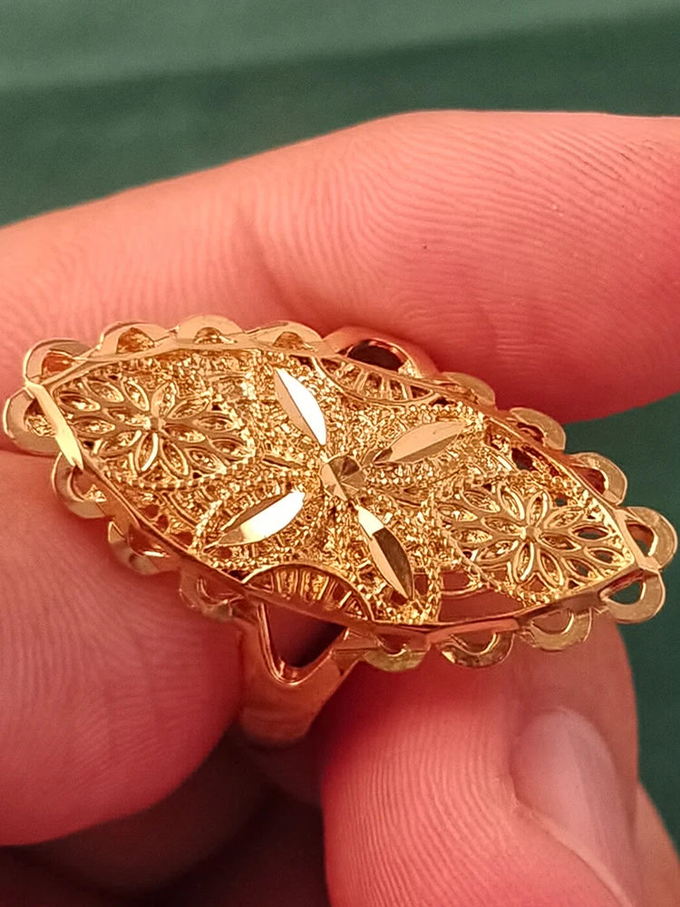 Ethiopian Dubai Gold Color Ring African Wedding Eritrean Rings for Women