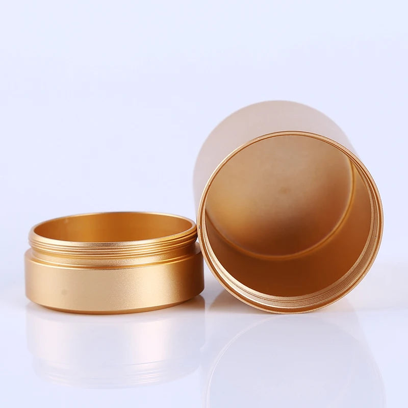 60ML Solid Color Airtight Smell Proof Container Aluminum Alloy Herb Stash Metal Sealed Can Tea Jar Storage Boxes