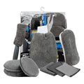 9pcs Car Wash Cleaning Kits Microfiber Towels Blush Sponge Wash Glove Polish Care Applicator Pads Auto Detailing Washing Tools