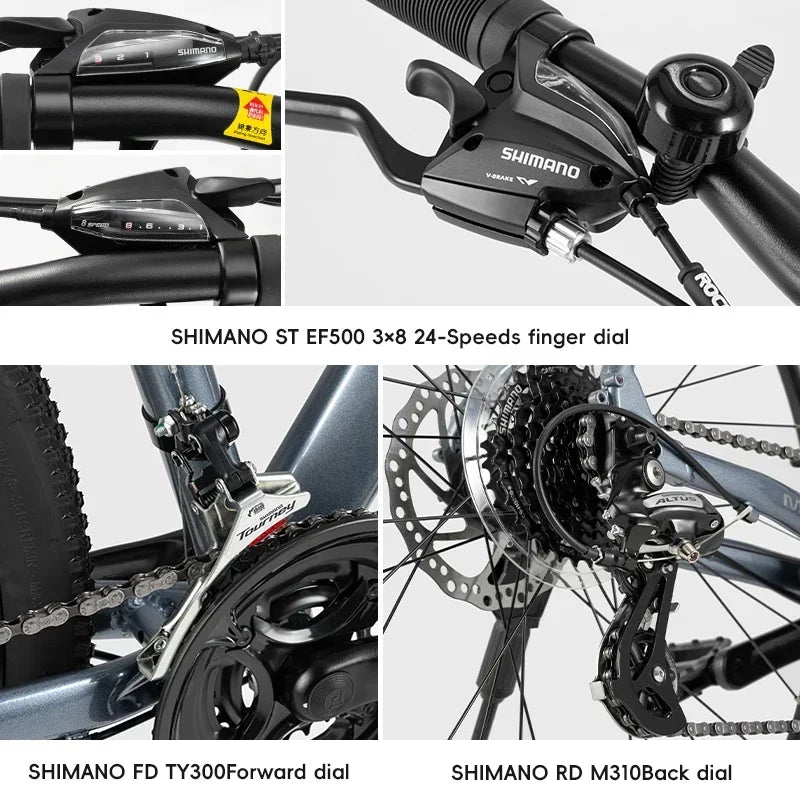 Adults Students Mountain Road Bike Aluminum Alloy 27.5-inch Internal Disc Brake 24-speed Bicycle For Men Women Bike