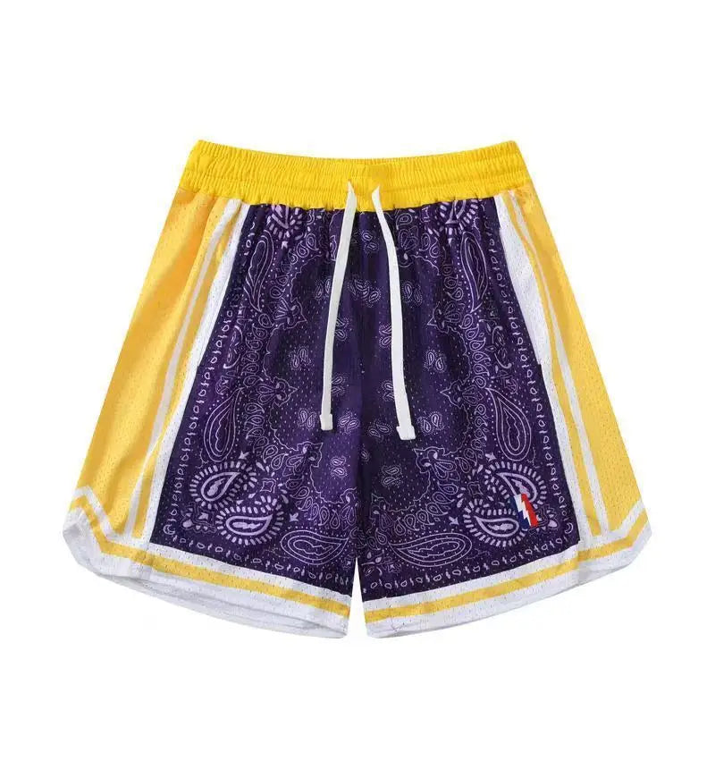 American Retro Embroidered Sports Shorts Men's Loose Casual Simple Personalized Four-point Basketball Pants Male Sportswear