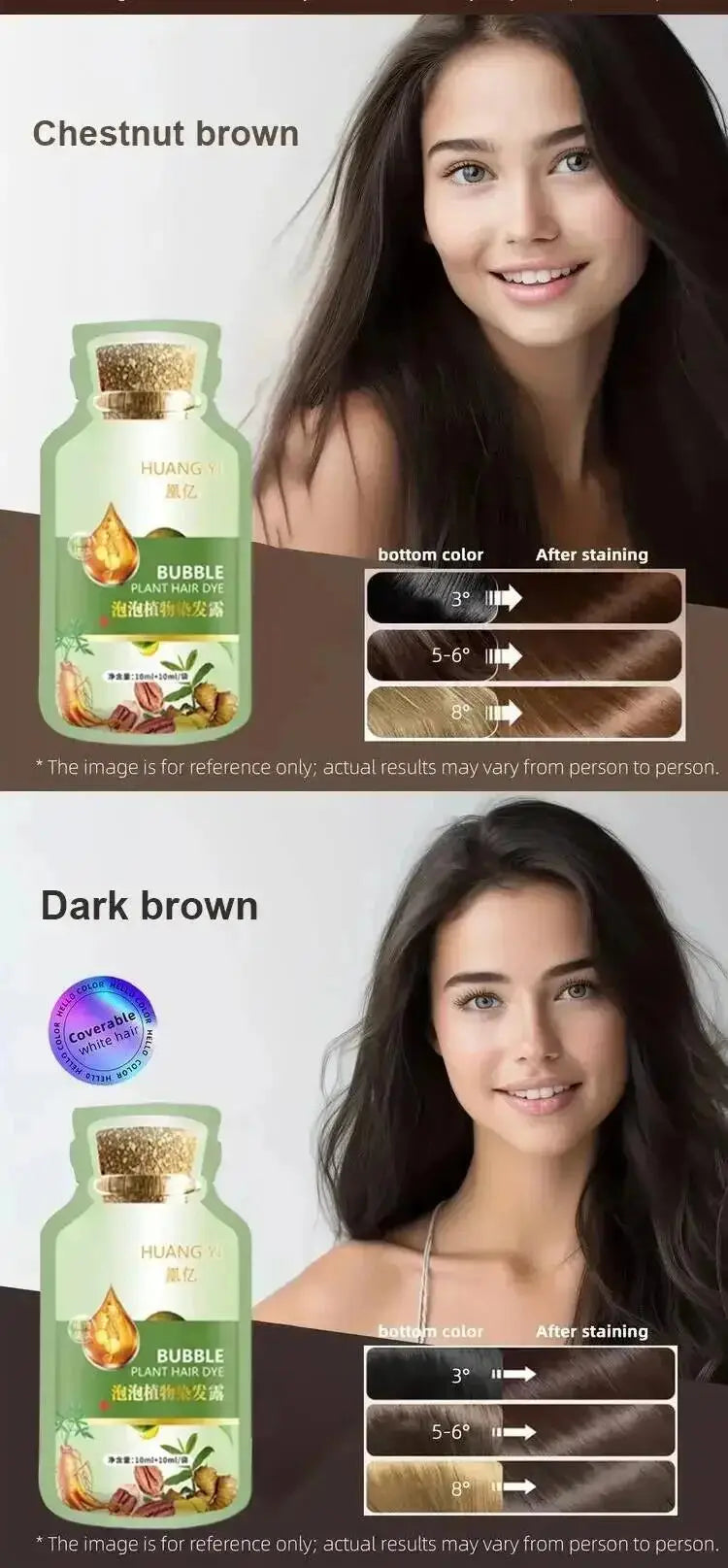 100ml Natural Herbal Hair Dye Shampoo 3 in 1 Change Hair Color Gray Hair to Dark Brown Black Deep Nourishing Fashion Hairs Care