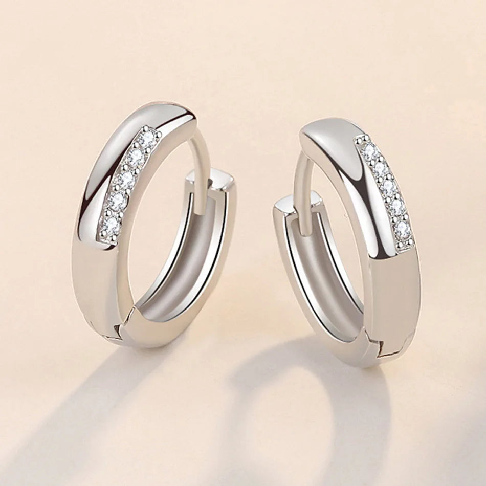 CHSHINE 925 Sterling Silver Summer Simple Zircon Earrings For Women Wedding Party Fashion Jewelry