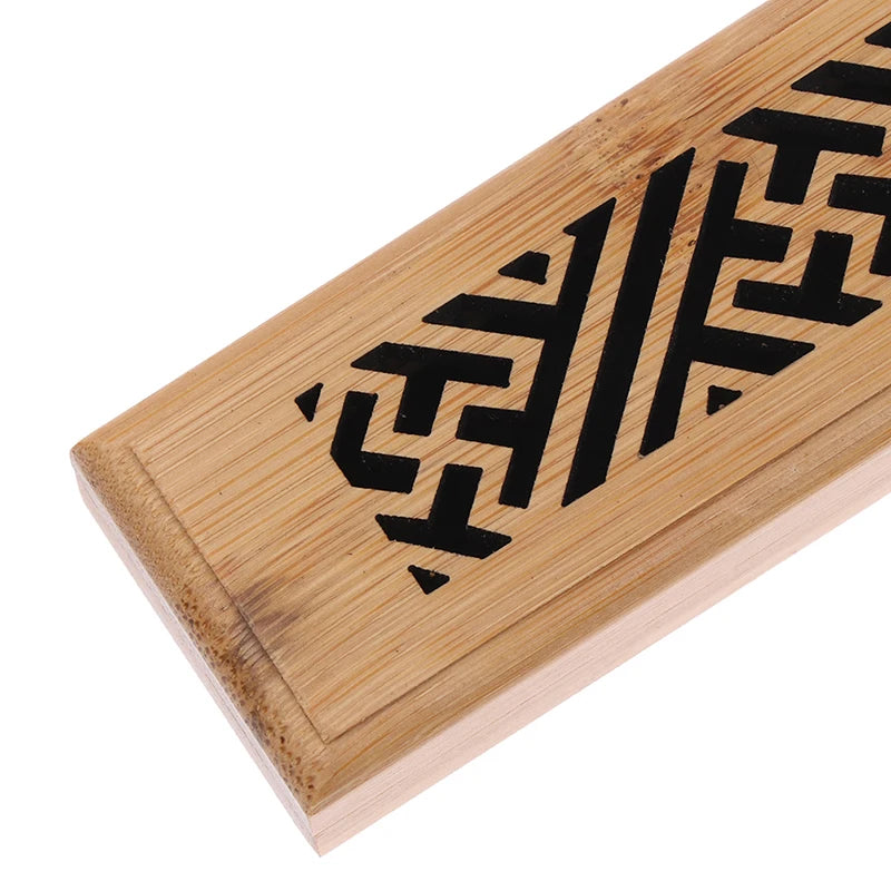 1Pc Bamboo Wood Incense Stick Holder Burning Joss Insence Box Burner Ash Catcher