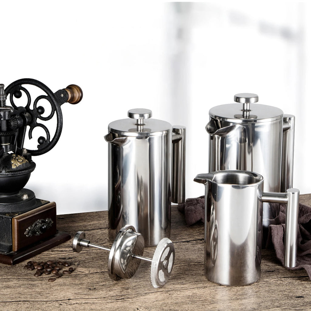 Coffee Maker Stainless Steel Double Walled Insulated Coffee   Maker Pot 350ml/800ml/1000ml French Press
