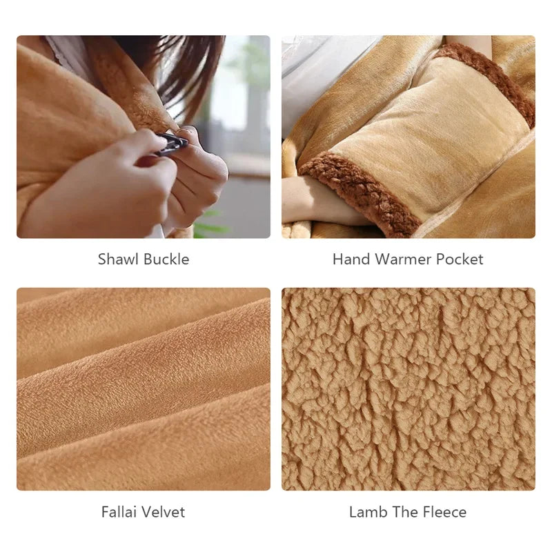 Electric Heater Blankets 5V USB Powered Soft Thicker Warmer Winter Heating Blanket For Office Bedroom Works With Power Bank