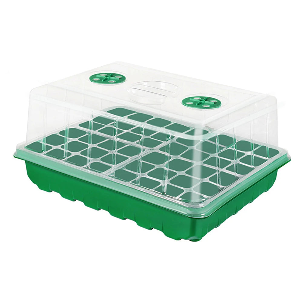 12/24/48 Holes Seed Starter Trays Gardening Seedling Pot Humidity Dome Plant Pot Garden Accessories Hydroponics Growing System