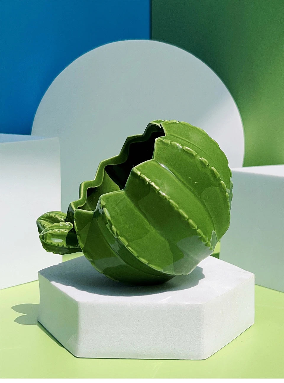 Creative Cactus Shaped Ceramic Succulent Flower Pot Garden Balcony Decorations Home Living Room Desktop Decoration Ornament