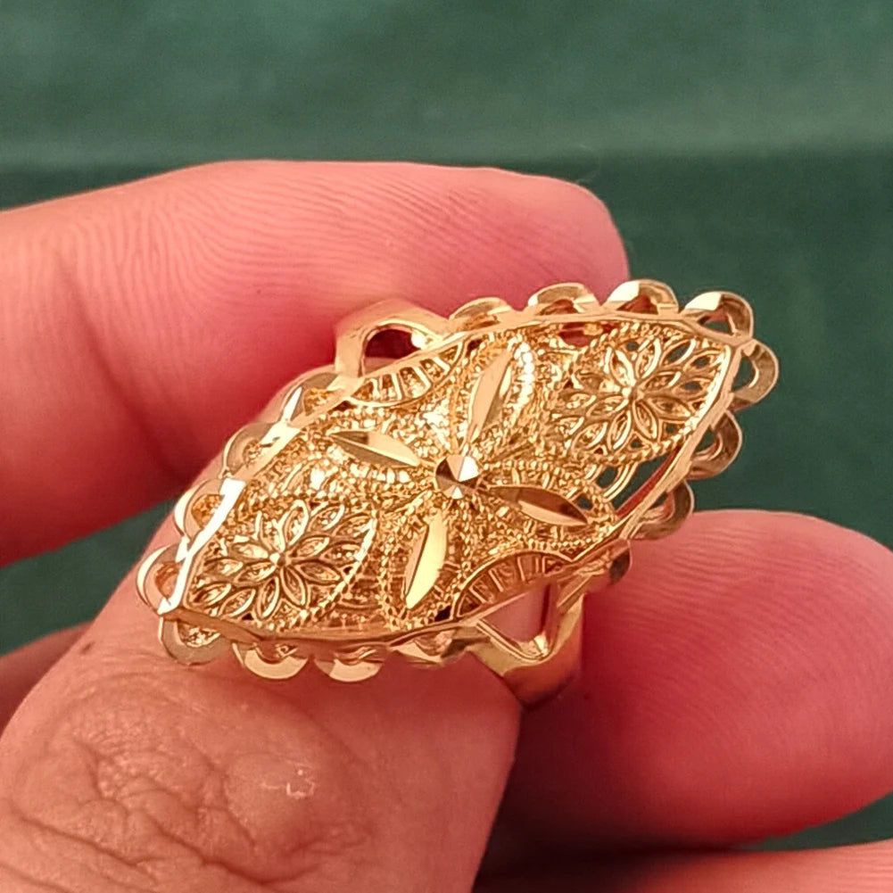 Ethiopian Dubai Gold Color Ring African Wedding Eritrean Rings for Women