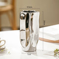Ceramic Vase Flower Luxury Electroplated Silver Arrangement Irregular Porcelain Hydroponic Vase Ornament Interior Art Decoration
