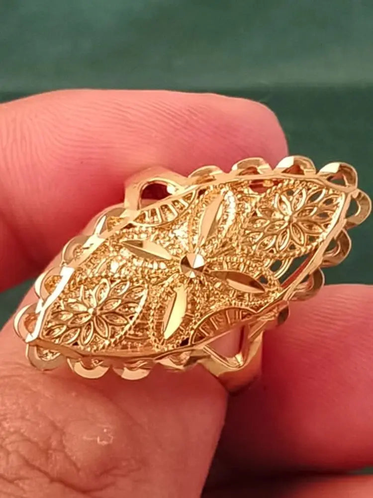 Ethiopian Dubai Gold Color Ring African Wedding Eritrean Rings for Women