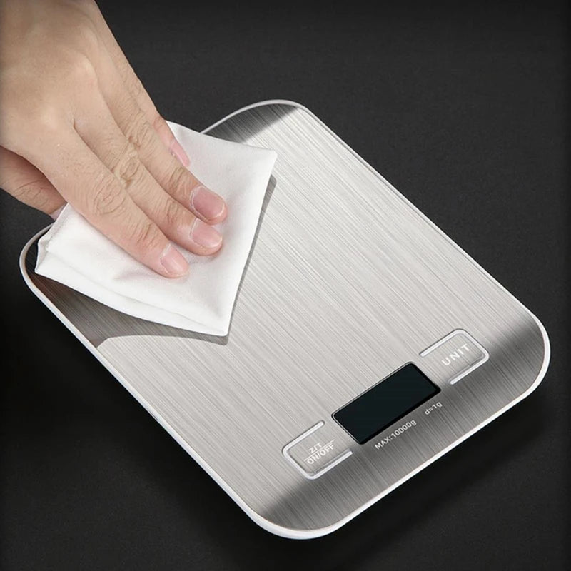 Digital Kitchen Scale LED Display 10kg/1g Stainless Steel Panel Electronic Scales Home Jewelry Food Snacks Weighing Baking Tools