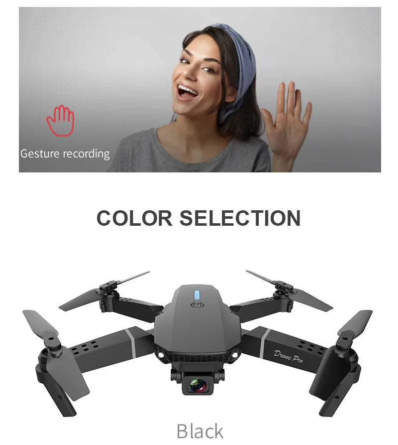 Drones Toys Gifts 8K HD Dual Camera 2026 E88 Plus Mini Foldable GPS Brushless Motor Obstacle Avoidance RC Quadcopter LED For IOS