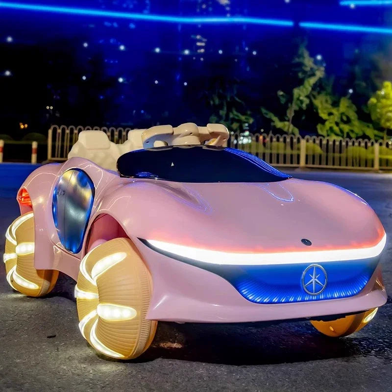 Electric Ride On Car 4WD with Remote Control - Battery Powered Toy Vehicle with Doors LED Lights Music