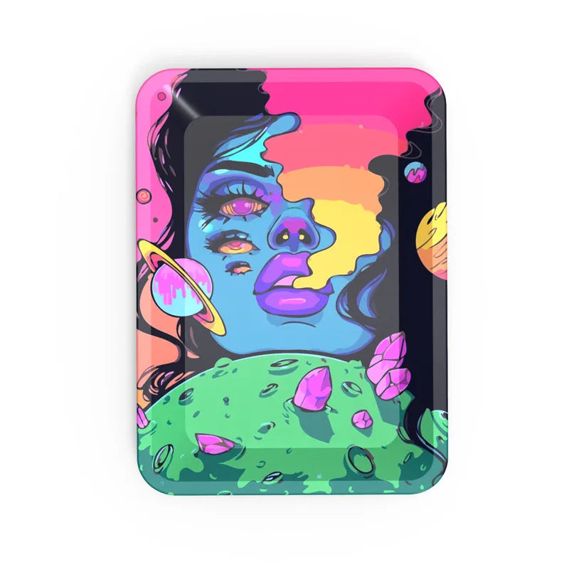 Classic Rolling Tray Multi Designs Available Tinplate Tray 7*5 inch Tobacco Smoking Accessories Rolling Tools
