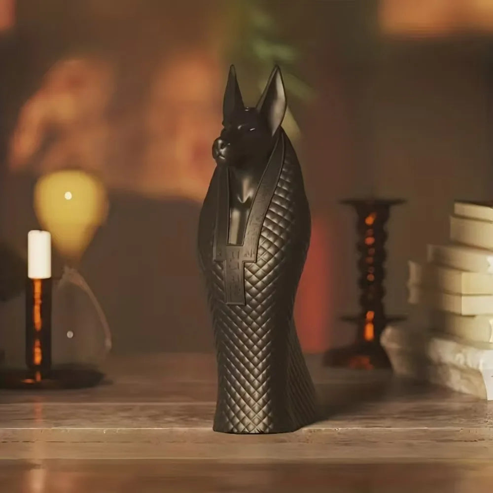Egyptian God Anubis Statue, 3D Printed Ancient Egyptian Mysterious Guardian God Sculpture, Pet Enthusiast Dog Decoration Statue